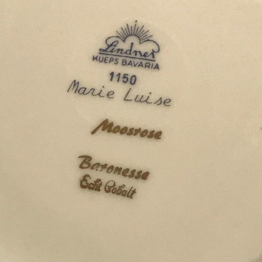 Rare‎ Vintage Lindner Kueps Bavaria Two Shallow Bowls22K Gold Trim Porcelain